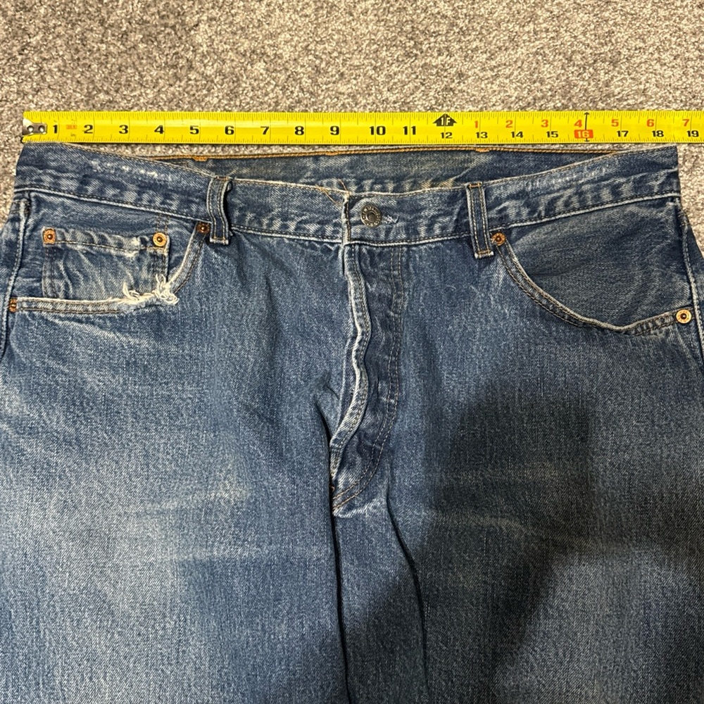 VTG Levis 501 Jeans‎ Mens 40x34 Blue Straight Button Fly Medium Wash Y2K Denim * - Picture 6 of 12